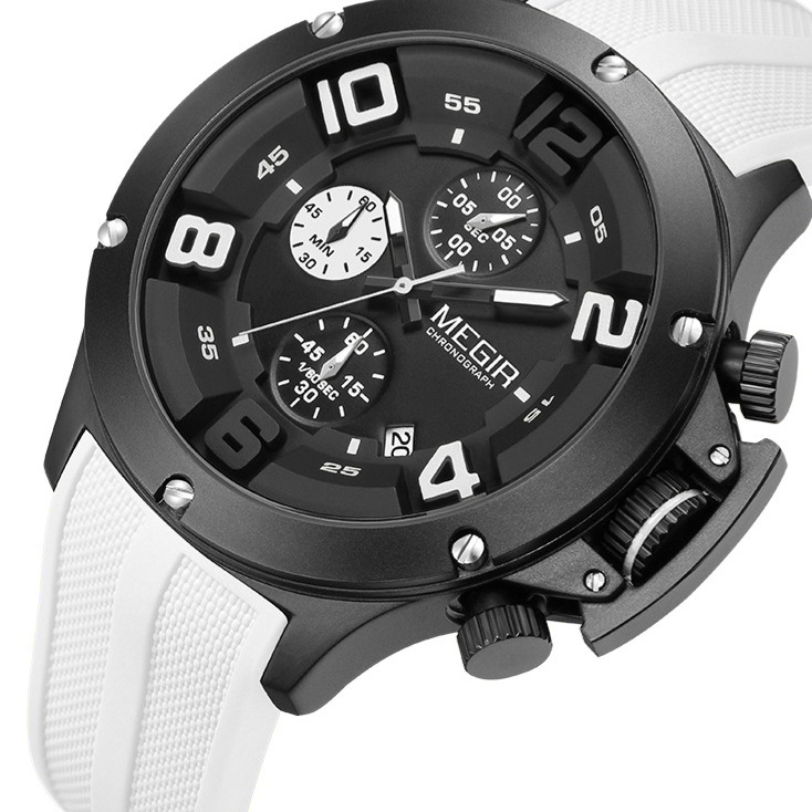Multi-function Sports Quartz Watch with Silicone Strap