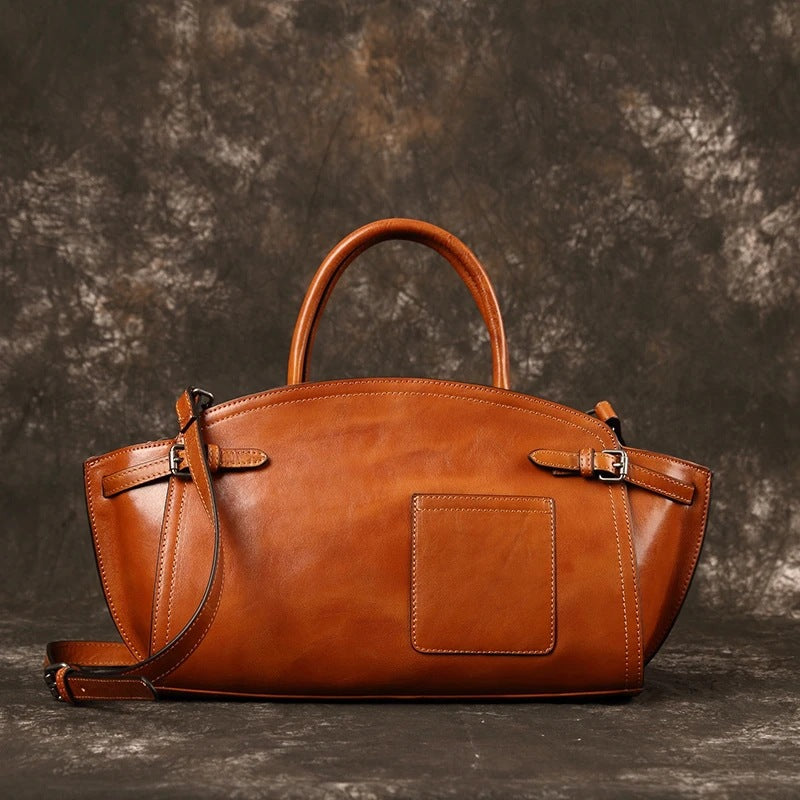 Genuine Leather Retro Boston Bag