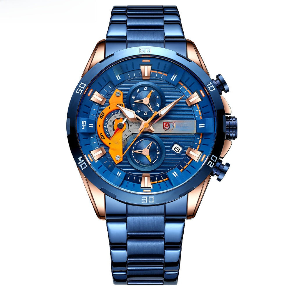 Curren Mens Business Quartz Watch Calendar Steel Band