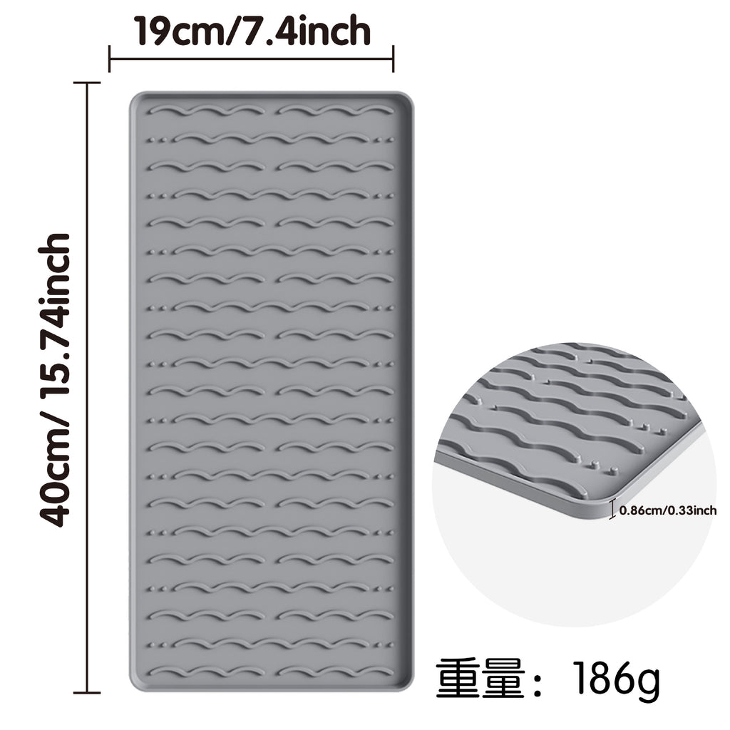 Silicone Coffee Machine Mat with Drainage Tray