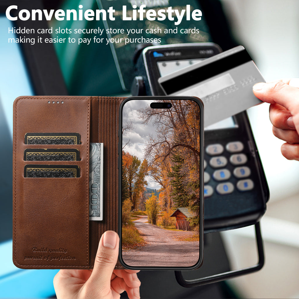 Funda magnética de cuero para teléfono Samsung Galaxy