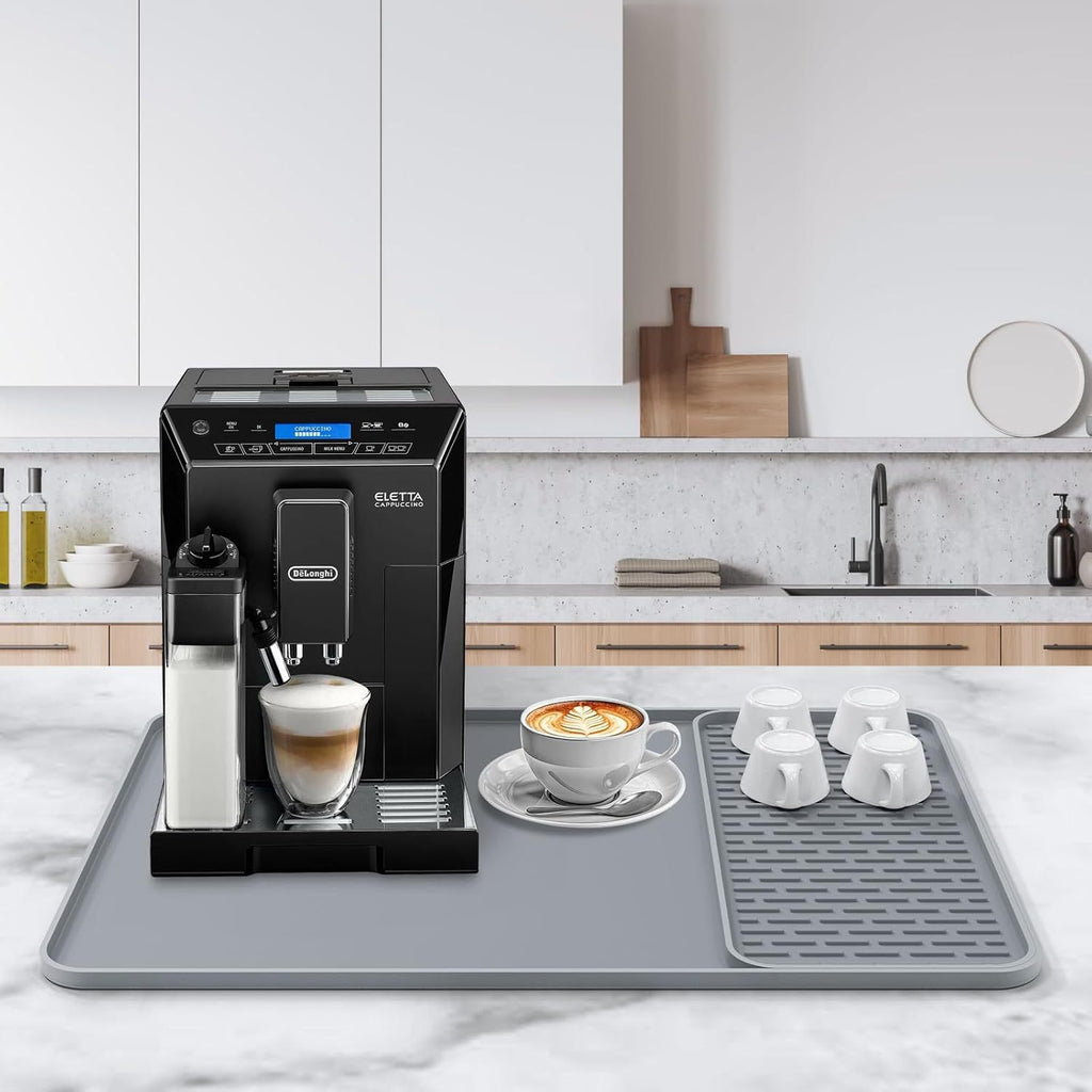 Silicone Coffee Machine Mat with Drainage Tray