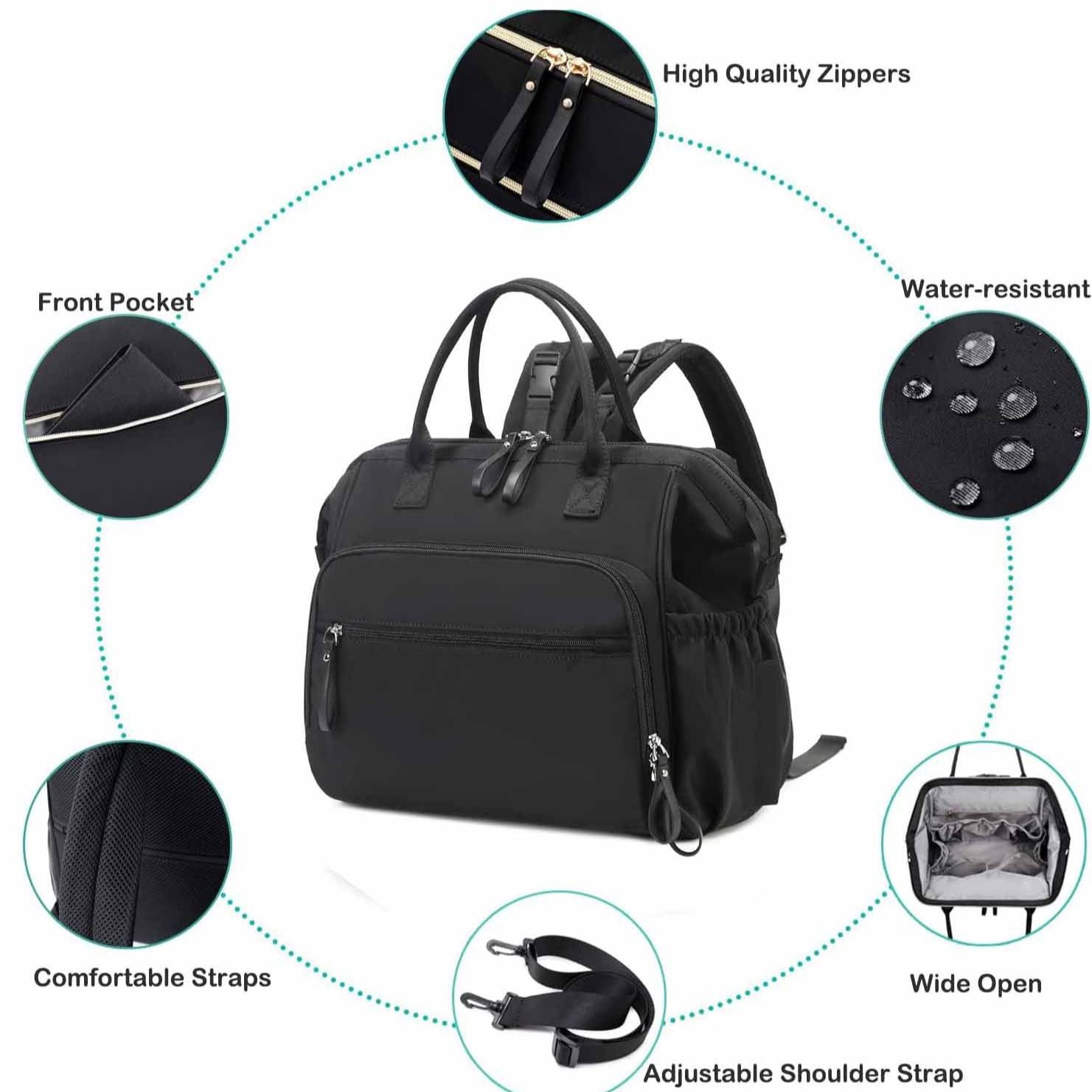 Baby Diaper Bag Waterproof Backpack with Anti-Theft Pocket