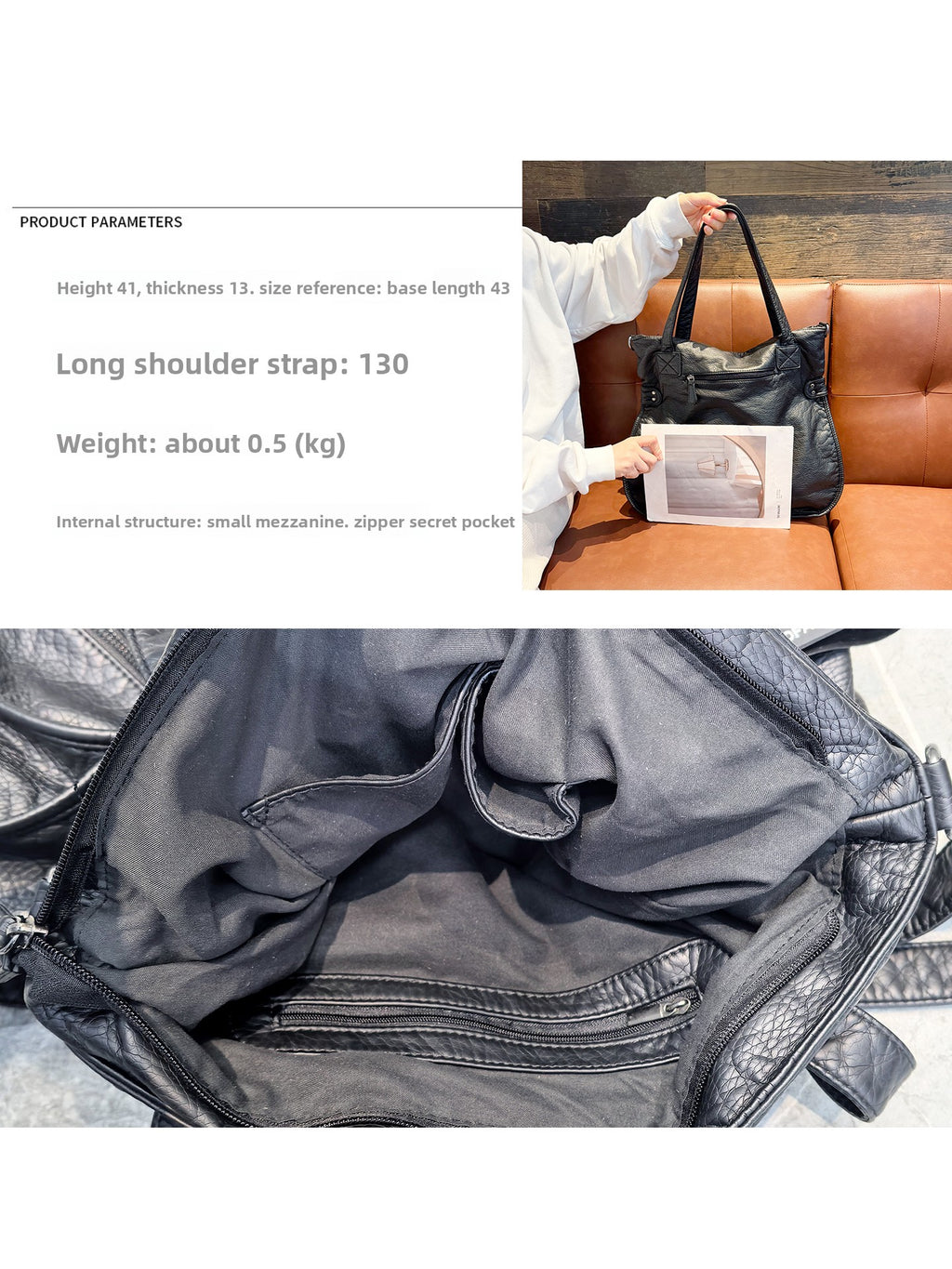 Retro Washed Leather Motorcycle Bag