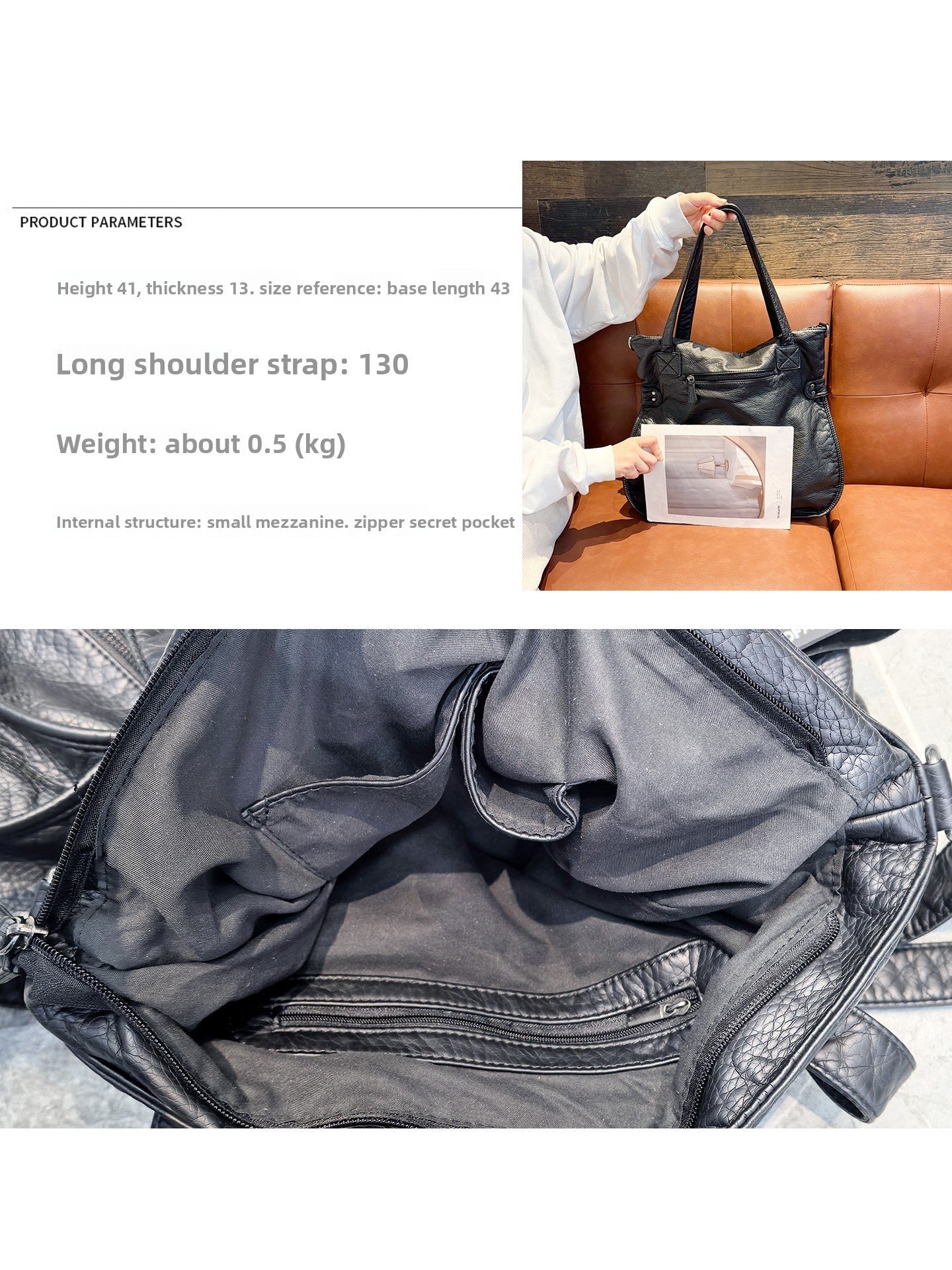 Retro Washed Leather Motorcycle Bag