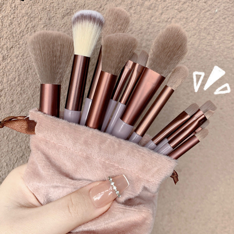 Juego de brochas de maquillaje de 13 piezas con bolsa de almacenamiento