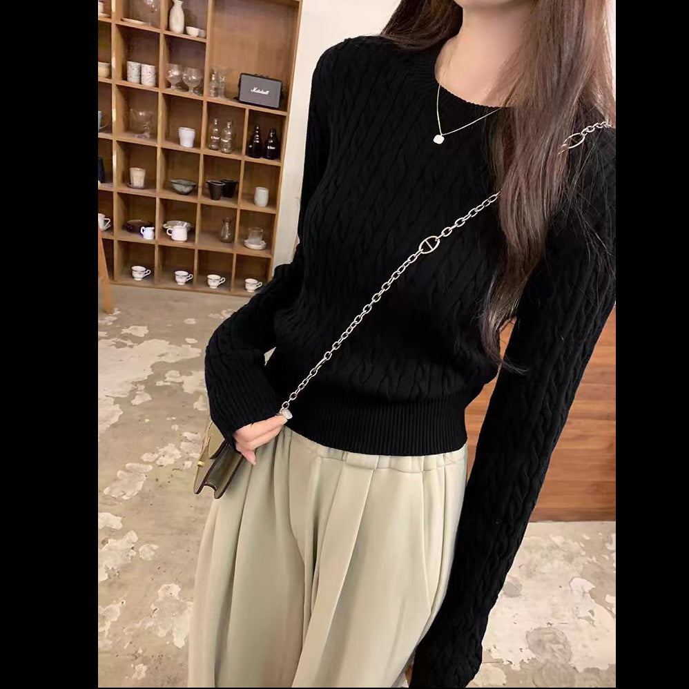 Womens Twist Knit Pullover Sweater