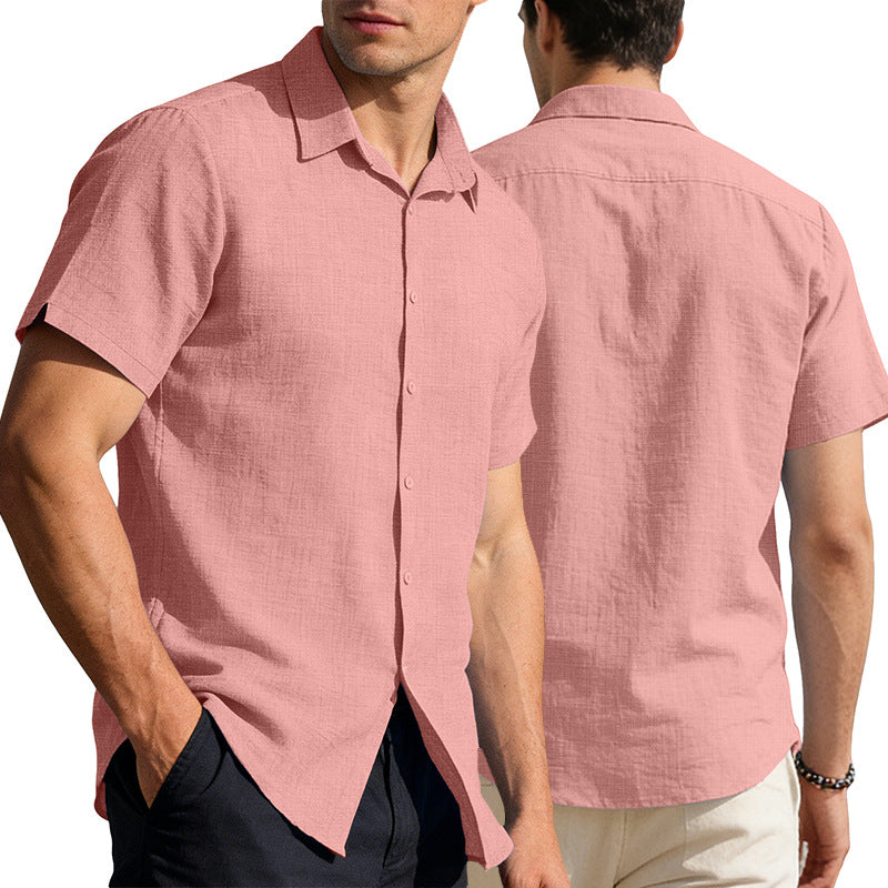 Mens Short Sleeve Lapel Shirt