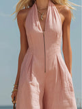 Women's V-Neck Wide Leg Jumpsuit