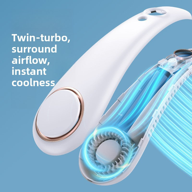 Ventilador de cuello recargable USB sin aspas con pantalla digital
