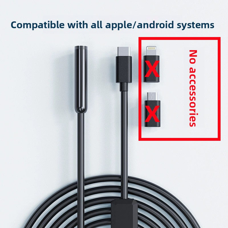 Cámara de endoscopio USB industrial para inspección de tuberías y automóviles