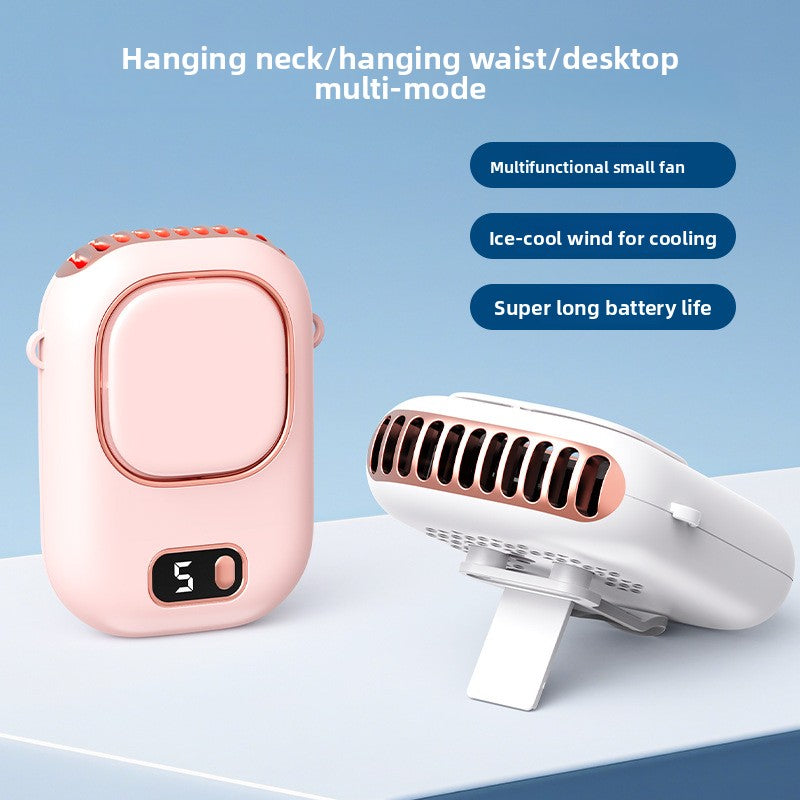Ventilador colgante de cuello sin cuchillas con carga USB