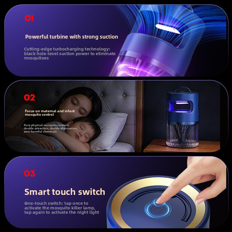 Lámpara de trampa para mosquitos USB con tecnología de succión