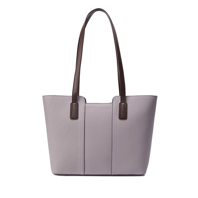 Genuine Leather Women Tote Bag Large Capacity Commuter Shoulder Bag