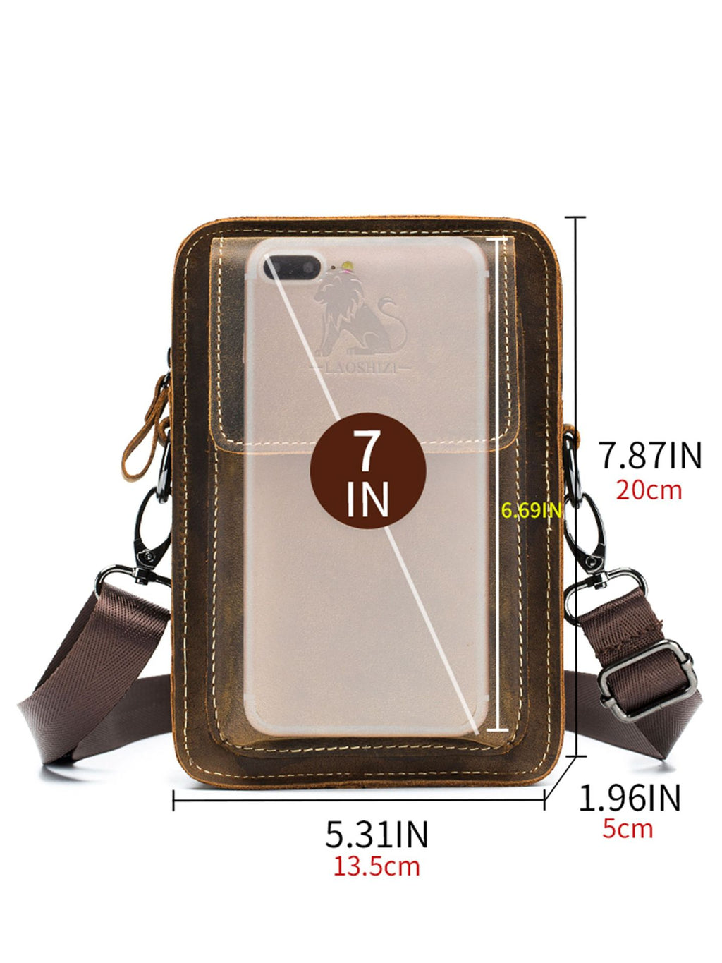 Genuine Leather Multifunctional Waist Bag with Adjustable Strap