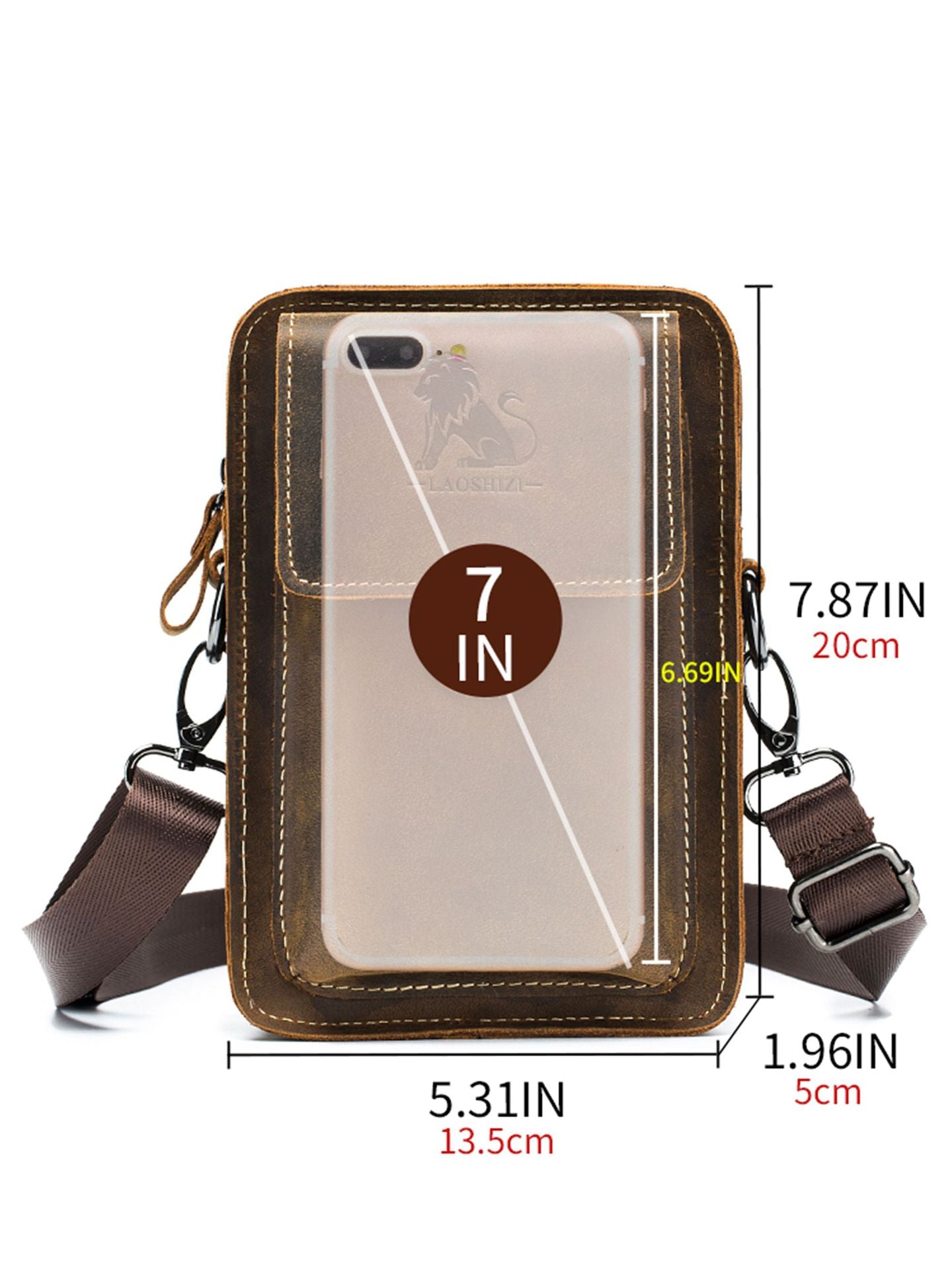 Genuine Leather Multifunctional Waist Bag with Adjustable Strap