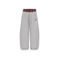Pantalones casuales bordados a cuadros retro