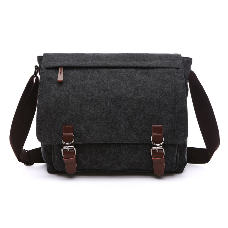 Canvas Messenger Bag with Laptop Compartment