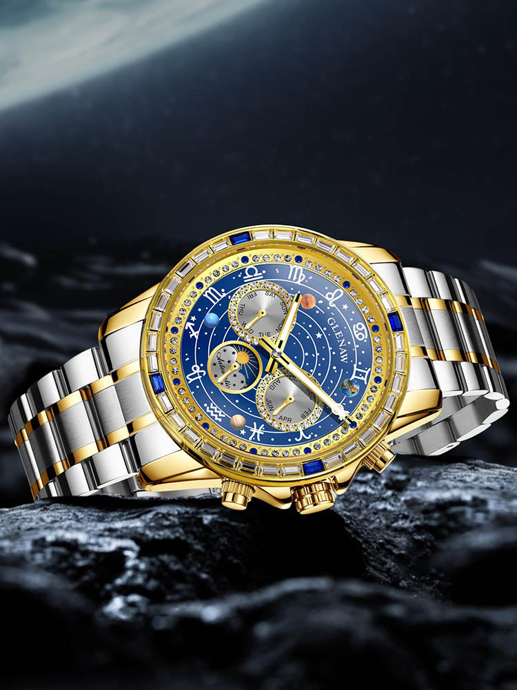 Automatic Zodiac Mechanical Watch with Luminous Dial