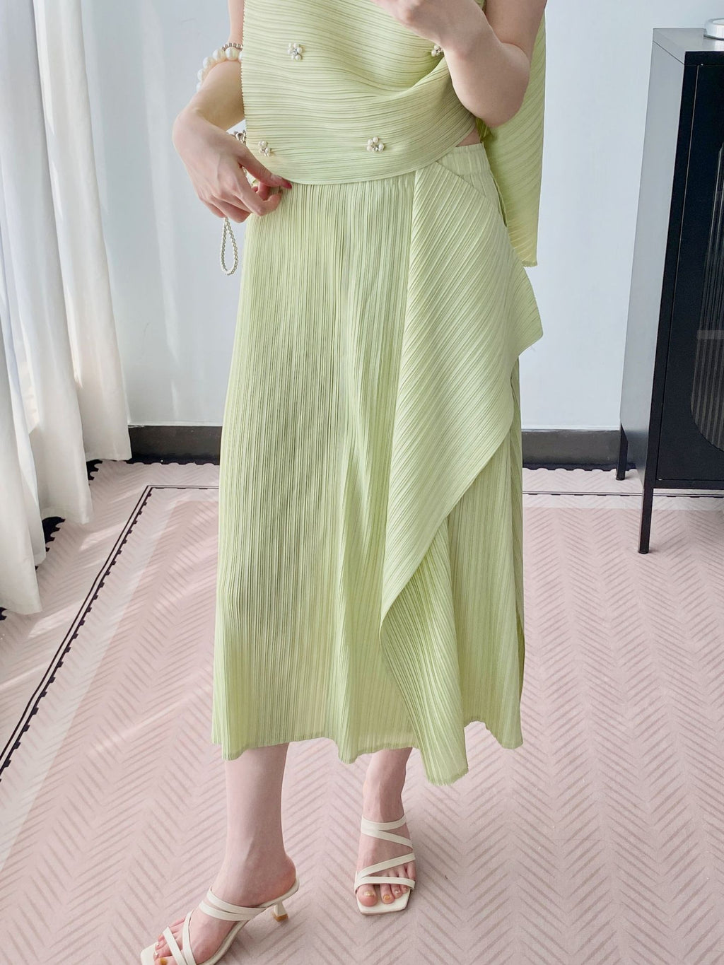 Miyake-Style Pleated A-Line Skirt