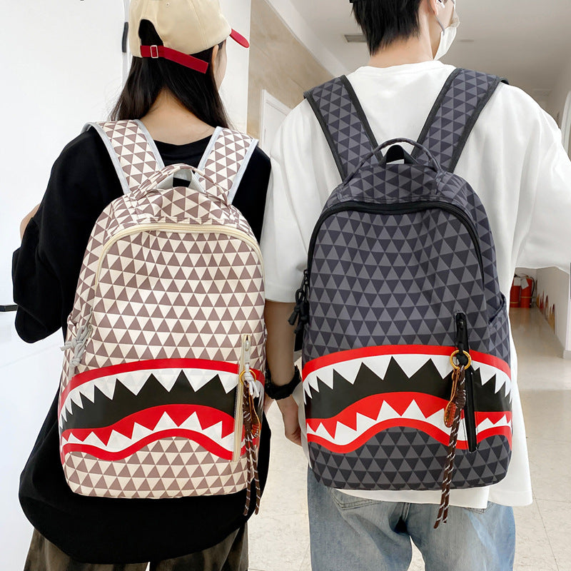 Mens Plaid Shark Backpack