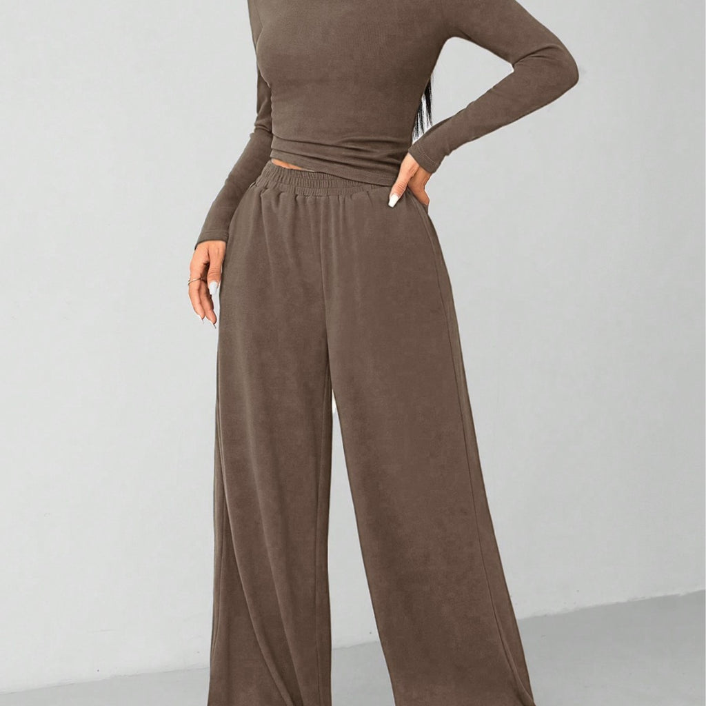 Wide-leg two-piece set
