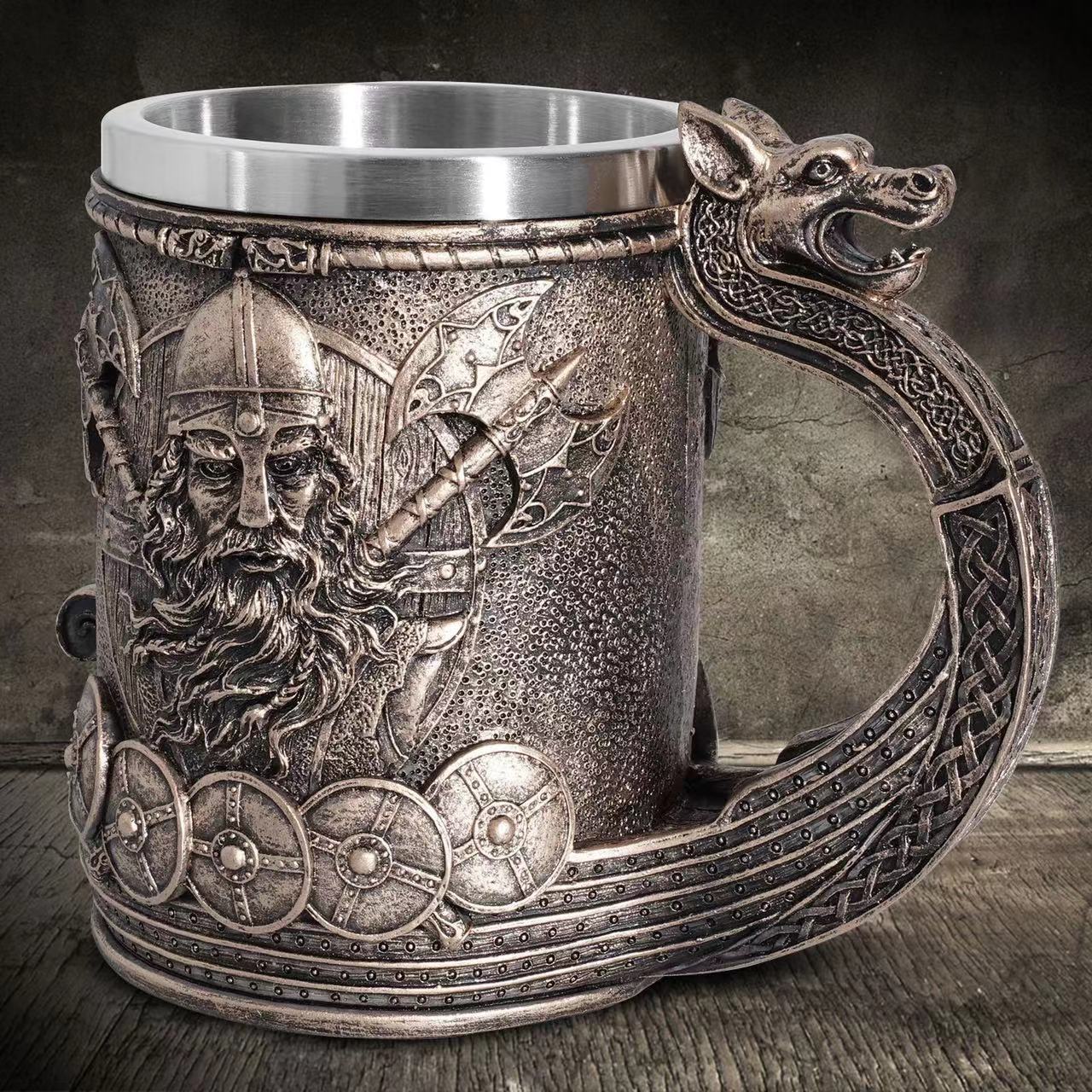 Copa de cerveza pirata vikinga medieval