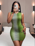 African Print Milk Silk Stretch Dress
