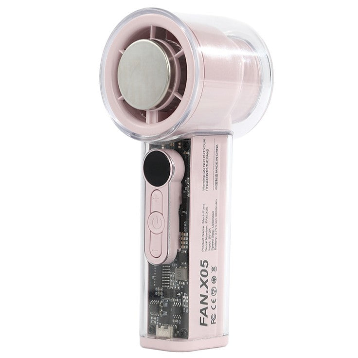 Mini ventilador de mano recargable USB con pantalla digital