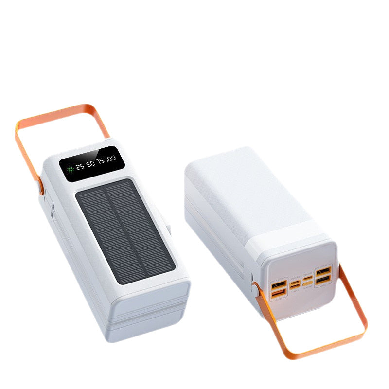 Banco de energía solar para exteriores con luz de camping