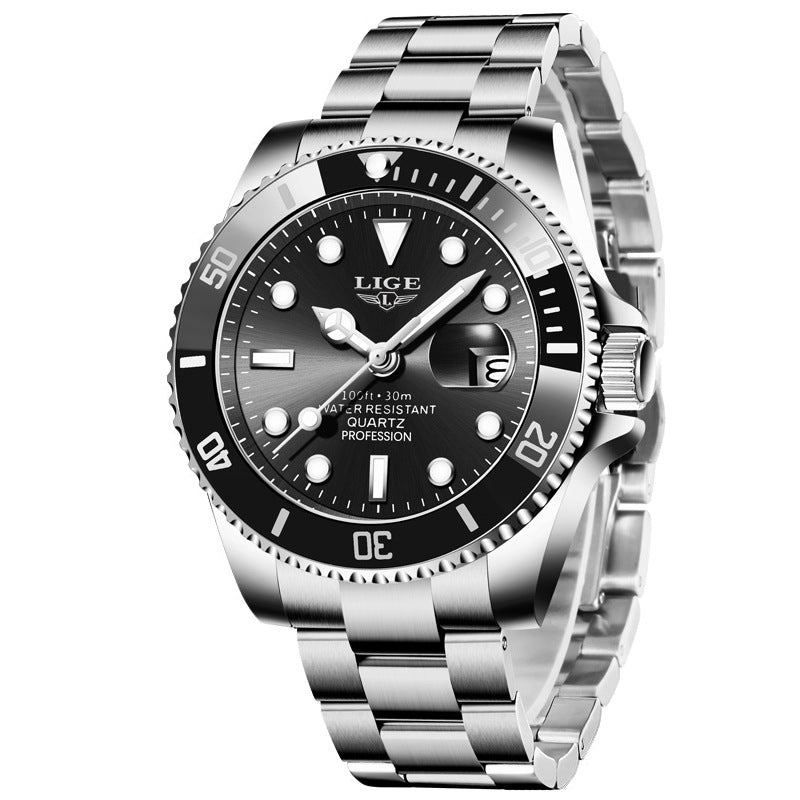 Men's Watch Quartz Three-Hand Watch Waterproof Clock