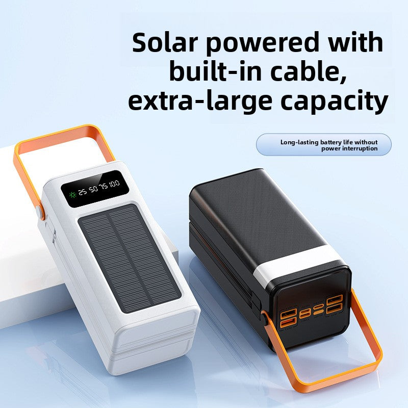 Banco de energía solar para exteriores con luz de camping