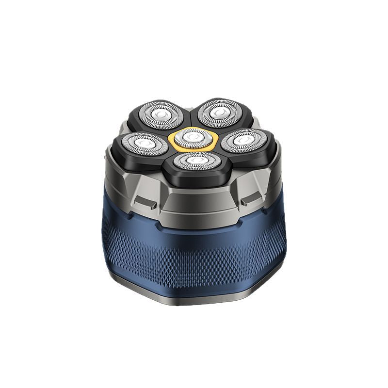 Magnetic rotating six-head shaving kit