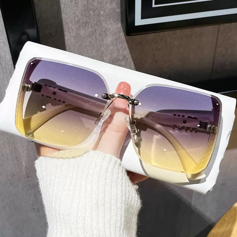 Gafas de sol de marco grande para mujer, gafas de sol cuadradas de moda de alta gama