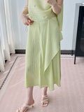 Miyake-Style Pleated A-Line Skirt