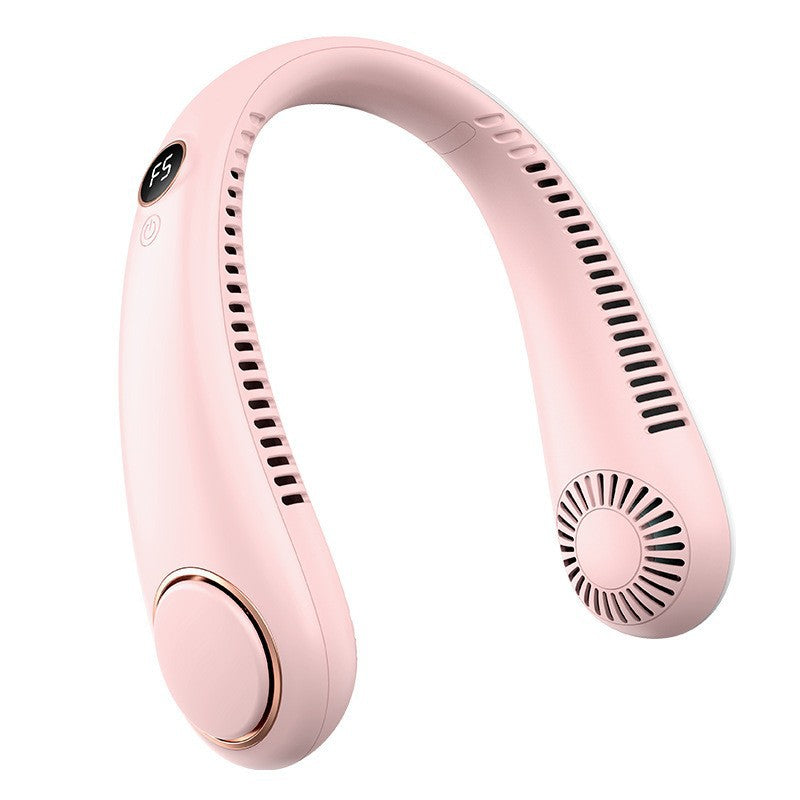 Ventilador de cuello recargable USB sin aspas con pantalla digital