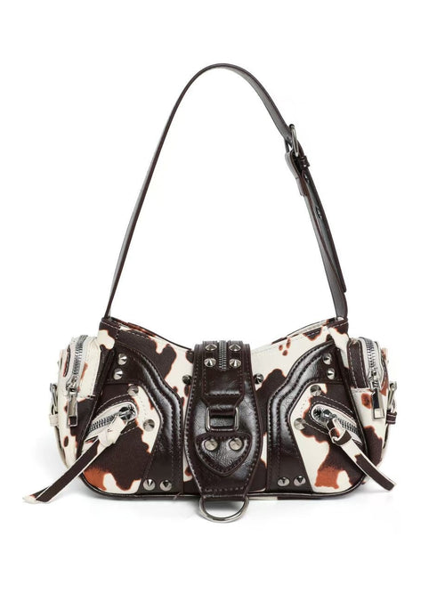 Bolso bandolera de cuero con correa inclinada para mujer