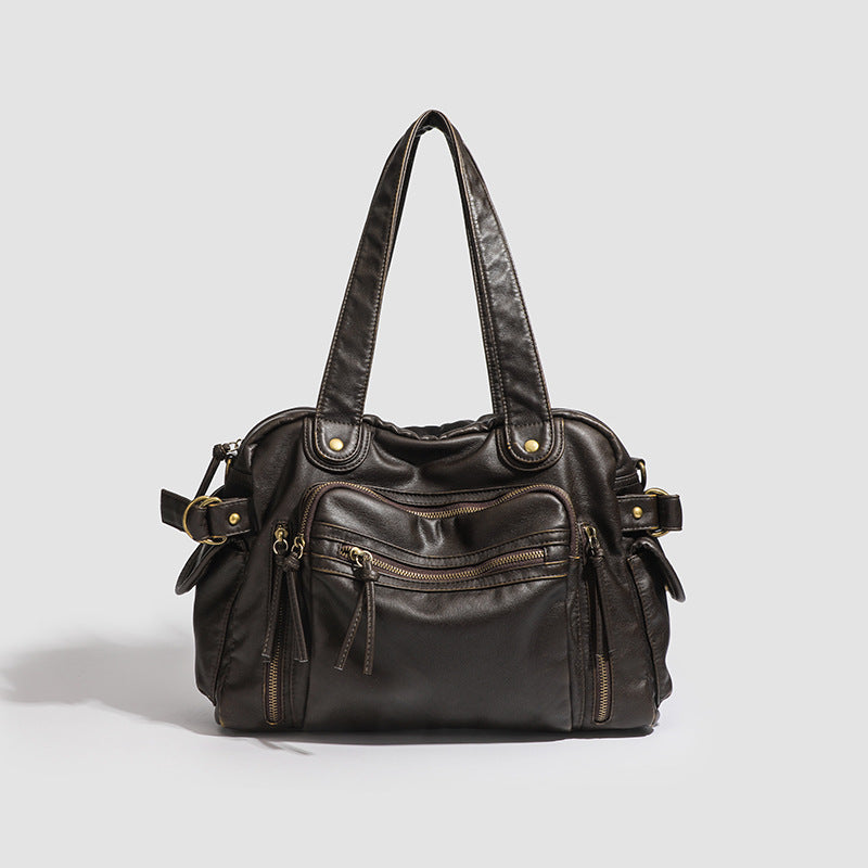 Womens Soft Leather Retro Crossbody Shoulder Bag