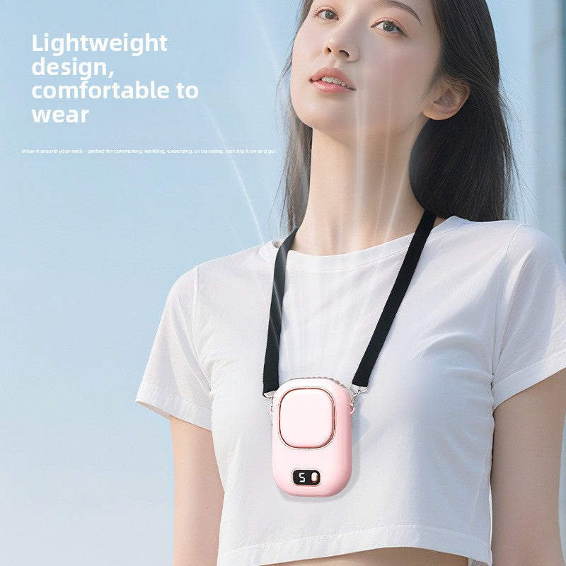 Ventilador colgante de cuello sin cuchillas con carga USB