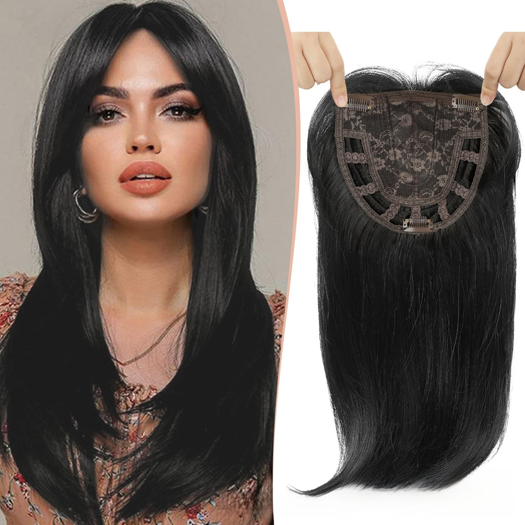 Peluca sintética de la parte media con cabello largo y liso