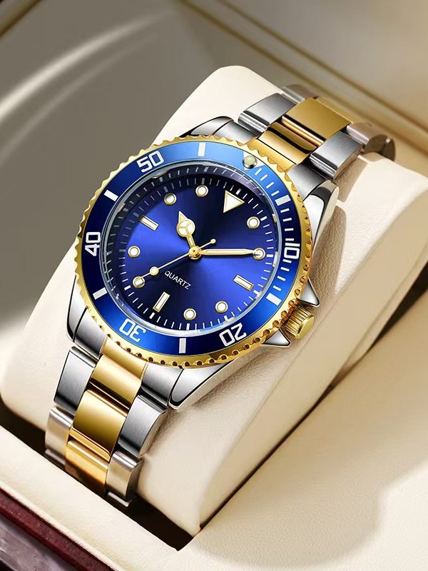 Alloy Steel Quartz Watch with Night Light
