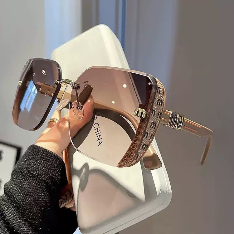 Gafas de sol de marco grande para mujer, gafas de sol cuadradas de moda de alta gama