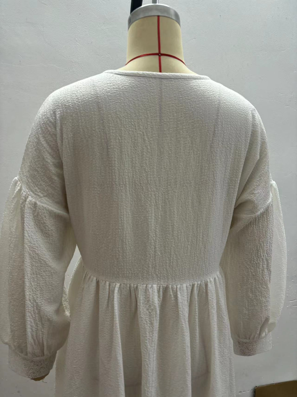 Lace Cut Out Splicing Loose Long Sleeve Dress
