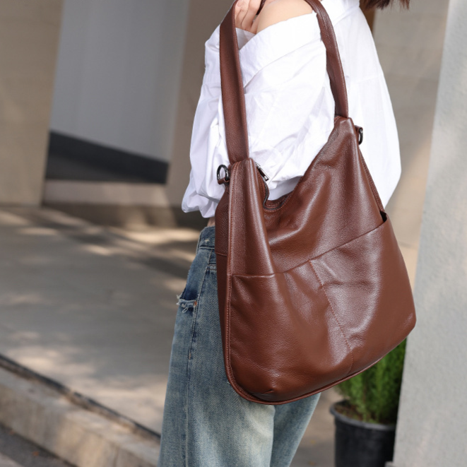 Genuine Leather Crossbody Bag with Adjustable Strap