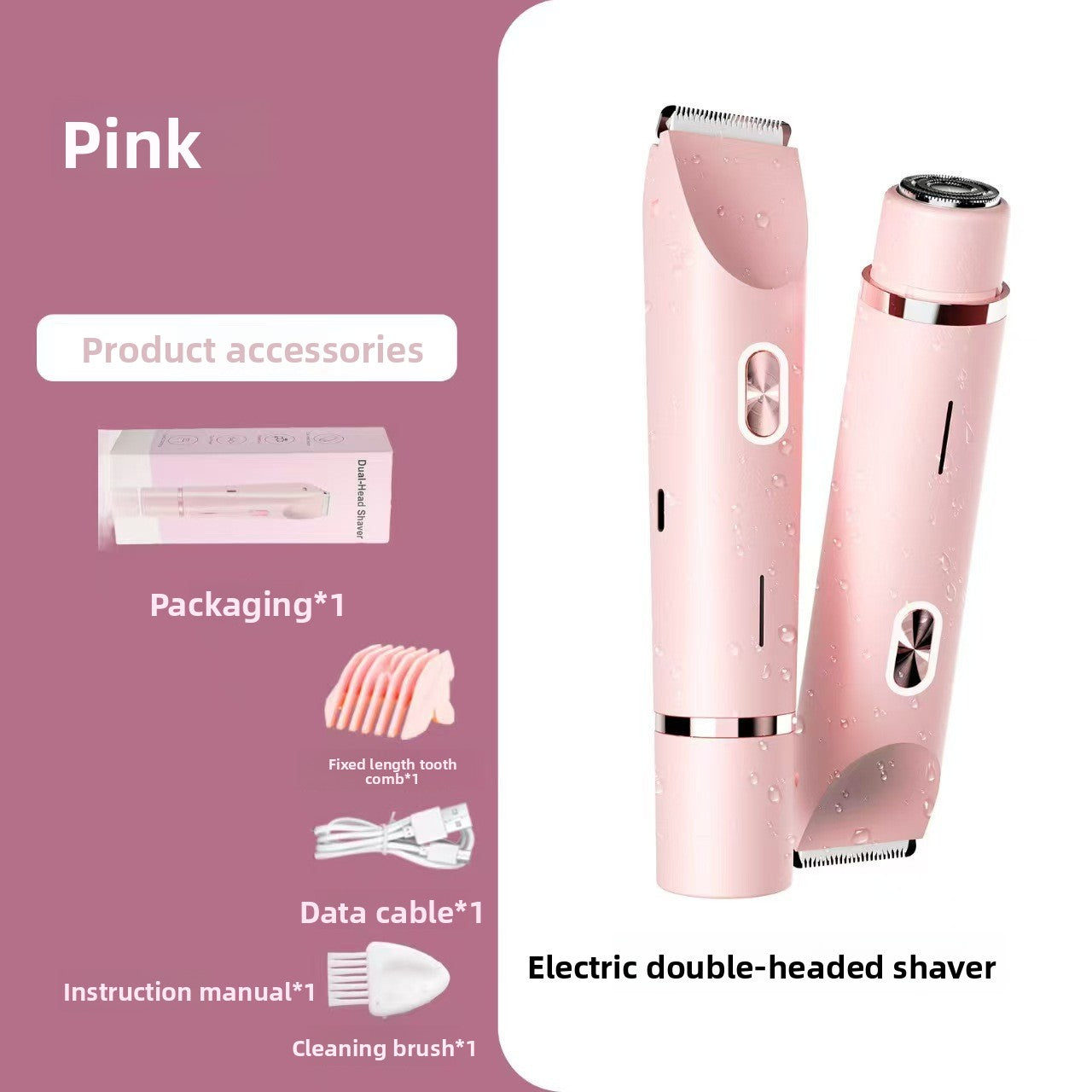 Afeitadora eléctrica recargable de doble cabeza para mujer