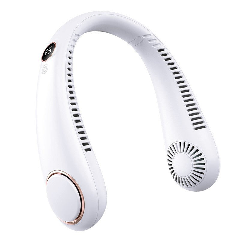 Ventilador de cuello recargable USB sin aspas con pantalla digital