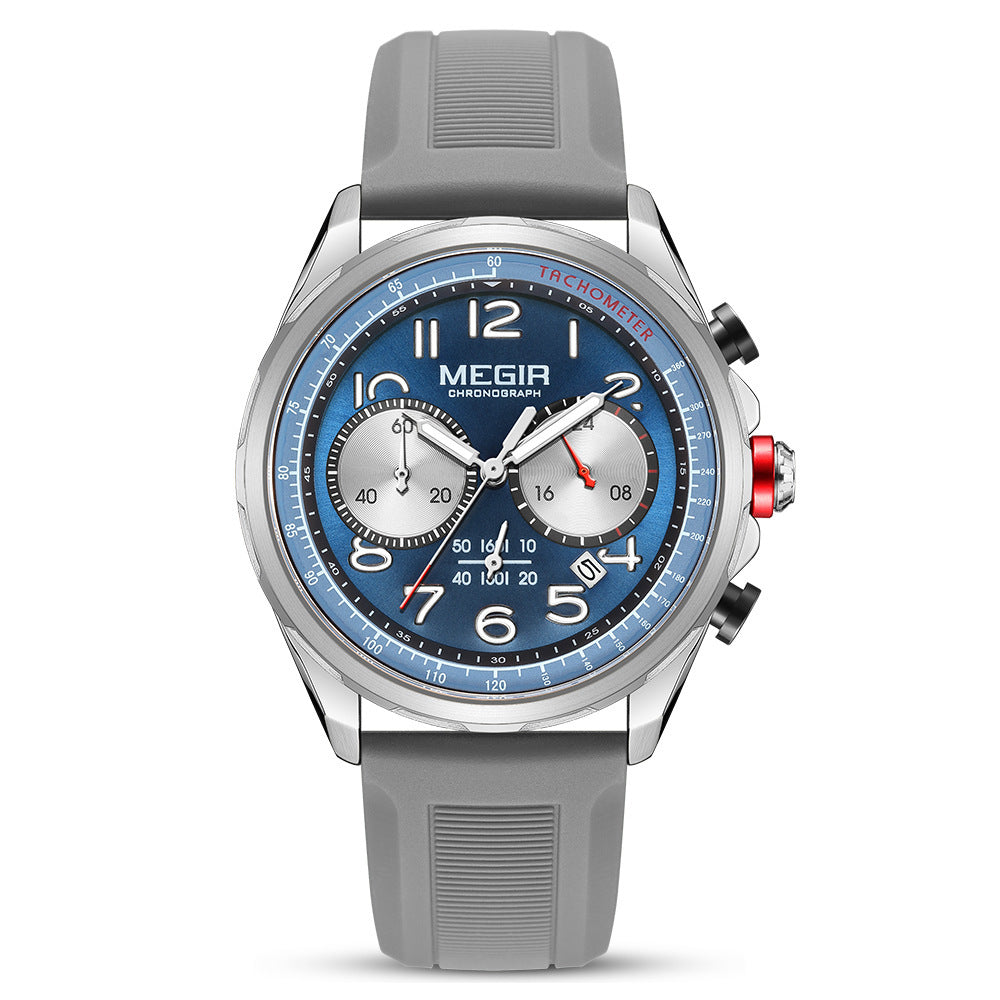 MEGIR Men's Sport Chronograph Watch with Silicone Strap