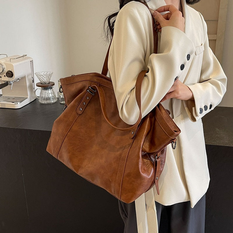 Vintage Large Capacity Women Crossbody Bag