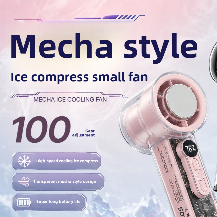 Mini ventilador de mano recargable USB con pantalla digital