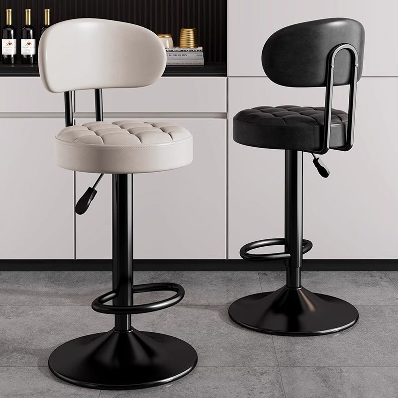 Adjustable Height Swivel Bar Stool with Backrest
